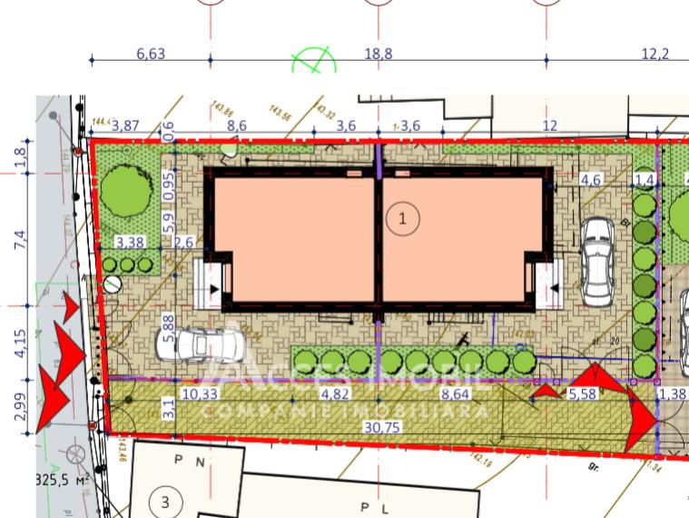TownHouse în 2 nivele! Durlești, str. Cișmelelor, 145m2 + 3 ari! În Construcție!: 5