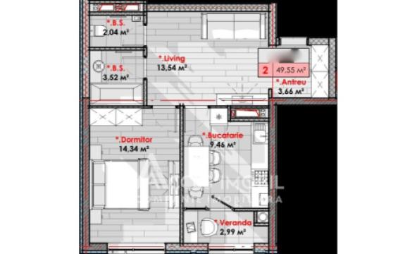 Lagmar! Рышкановка, ул. Т. Владимиреску, 1 комната + гостиная. Белый вариант!: 1