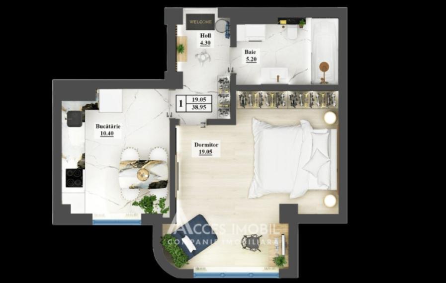 Inamstro! Ciocana, str. Ion Dumeniuc, 1 cameră. Variantă albă!: 1