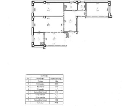 Sahin Construction! New Block! Center, Moara Roșie street, 3 rooms. White Version!: 2