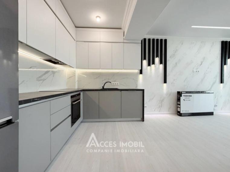 Bloc nou! str. Ialoveni, Telecentru, 2 camere + living. Euroreparație!: 2