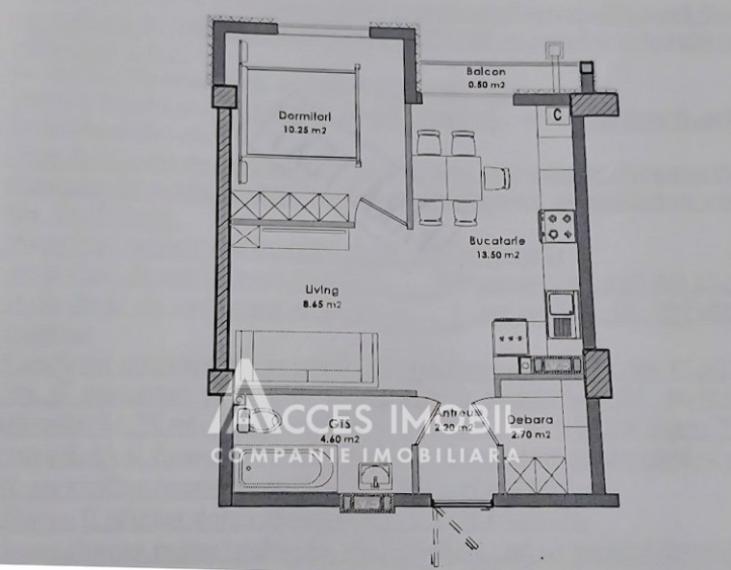 Nicons! Bloc Nou! Durlești, str. Cartușa, 1 cameră + living. Variantă albă!: 2