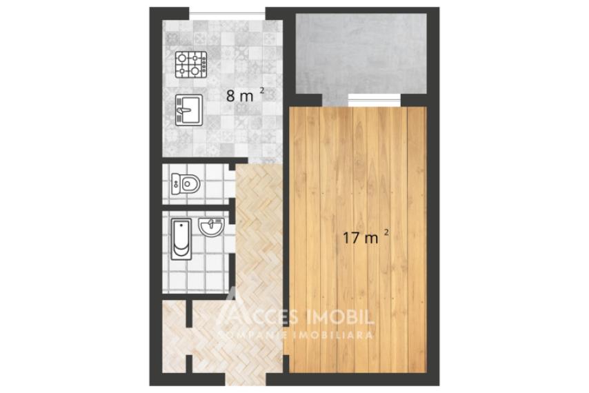 Botanica, bd. Dacia, 1 cameră! Euroreparație! De mijloc!: 15