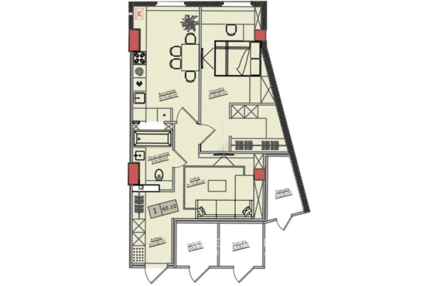 Estate invest! Ciocana, Bucovina street, 1 room + living. White Version!: 2