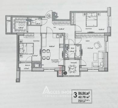 Bloc nou! Botanica, bd. Dacia, 3 camere! Varianta Albă!: 5