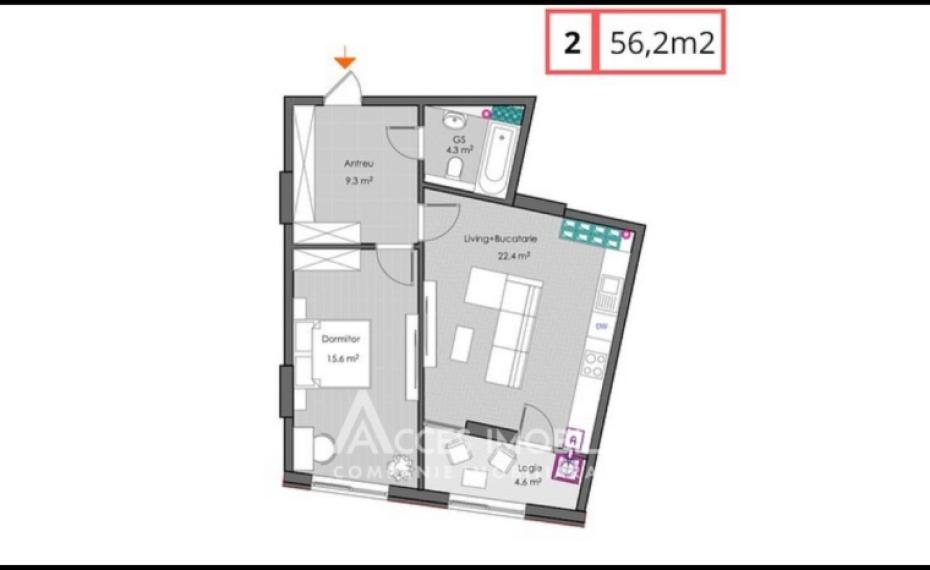 Новострой! Яловены, ул. Штефан чел Маре ши Сфынт, 1 комната + гостиная. Белый вариант!: 5