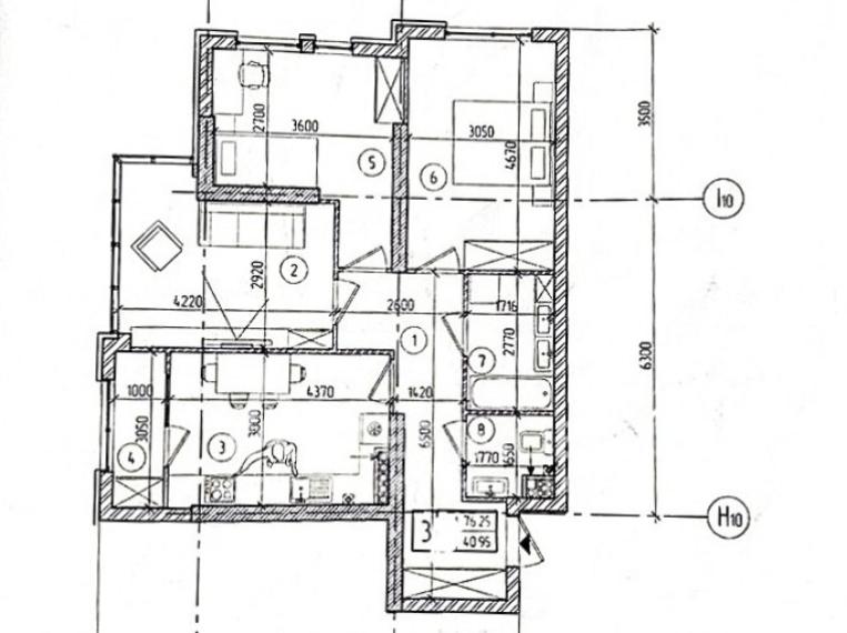 SKyHouse! Ботаника, ул. Диминеций, 3 комнаты! Белый Вариант!: 4